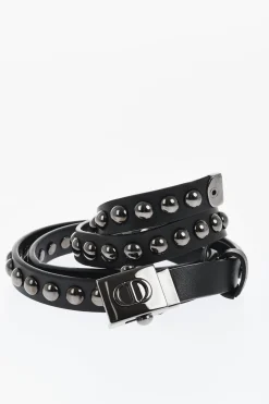 Fashion Cintura In Pelle con Borchie 20mm Donna Cinture