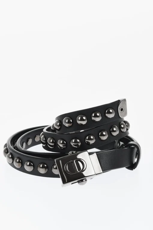 Fashion Cintura In Pelle con Borchie 20mm Donna Cinture
