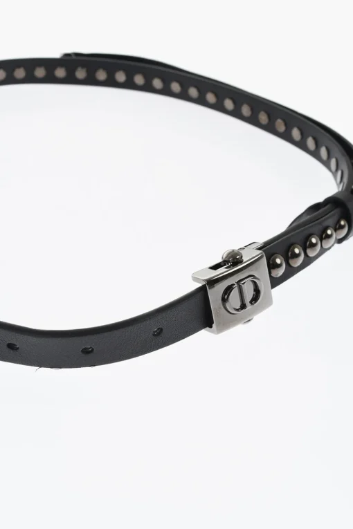 Fashion Cintura In Pelle con Borchie 20mm Donna Cinture