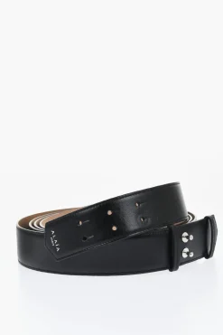 Sale Cintura in Pelle con Chiusura a Bottoni e Manici Donna Cinture