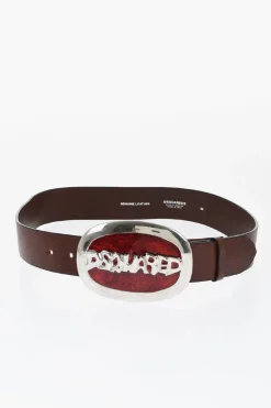 Clearance Cintura in Pelle con Fibbia Glitter 40mm Donna Cinture