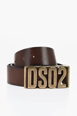 Cintura in Pelle con Fibbia Logata 40mm>Dsquared2 Discount