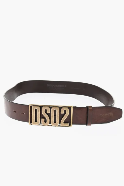 Cintura in Pelle con Fibbia Logata 40mm>Dsquared2 Discount