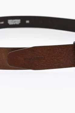 Cintura in Pelle con Fibbia in Metallo Logata 30mm>Dsquared2 Online