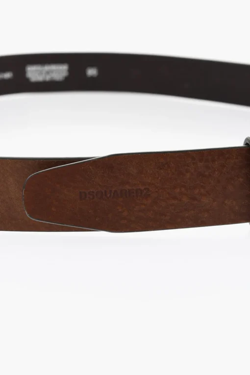 Cintura in Pelle con Fibbia in Metallo Logata 30mm>Dsquared2 Online