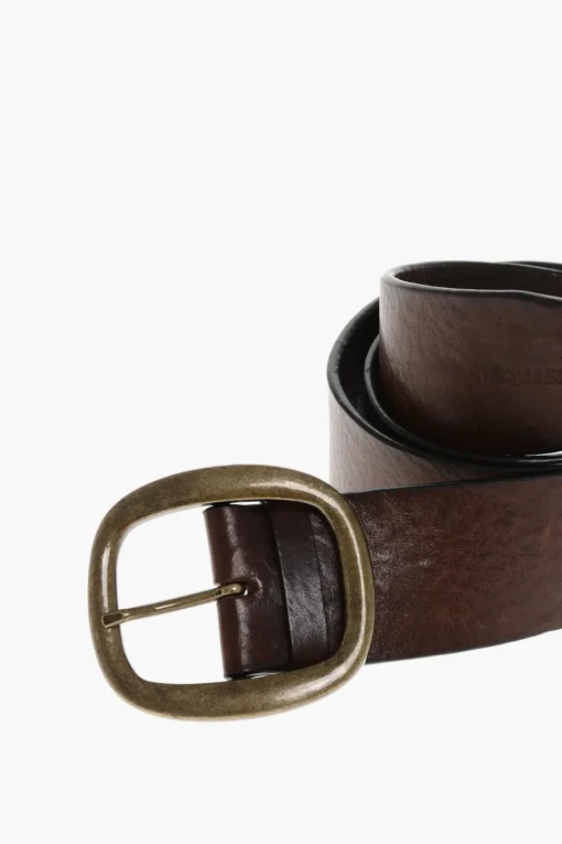 Fashion Cintura in Pelle con Fibbia in Ottone 40mm Uomo Cinture
