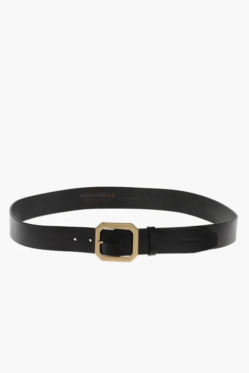 Cintura in Pelle con Fibbia in Ottone 40mm>Dsquared2 New