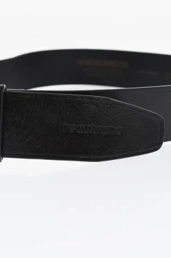 Outlet Cintura in Pelle con Fibbia Glitter a Forma di Stella 40mm Uomo Cinture