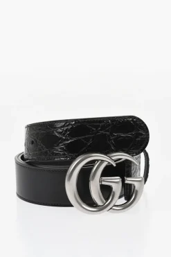 Cintura In Pelle con Fibbia Monogram 40mm>Gucci Clearance