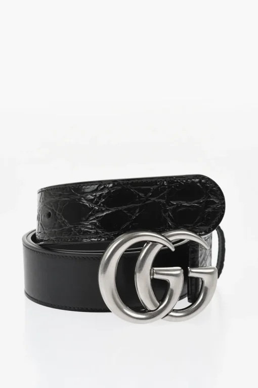 Cintura In Pelle con Fibbia Monogram 40mm>Gucci Clearance