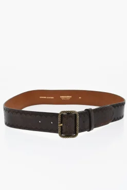Cintura in Pelle con Motivo Decorativo Impresso 40mm>Dsquared2 Clearance