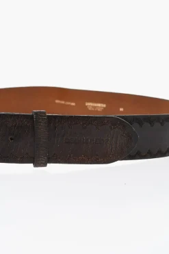 Cintura in Pelle con Motivo Decorativo Impresso 40mm></noscript>Dsquared2 Clearance