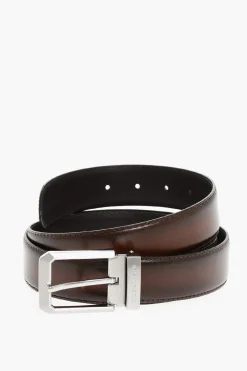 Cintura in Pelle Effetto Bruciato 30mm>Corneliani Outlet
