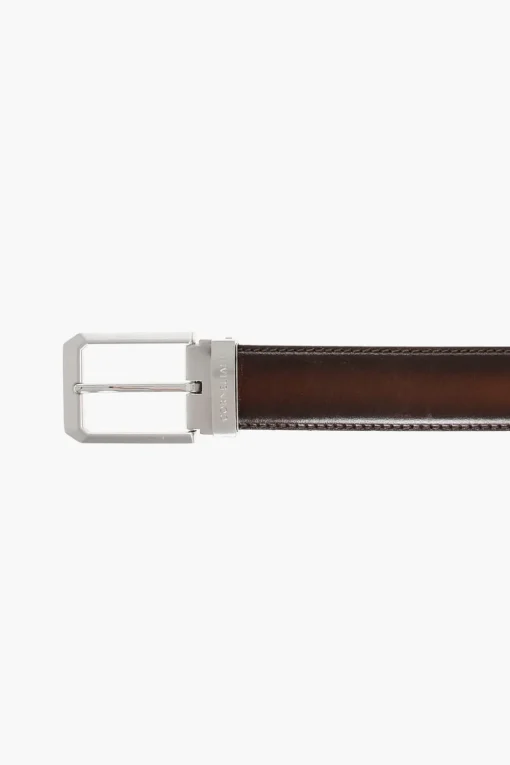 Cintura in Pelle Effetto Bruciato 30mm>Corneliani Outlet