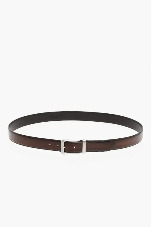 Cintura in Pelle Effetto Bruciato 30mm>Corneliani Outlet