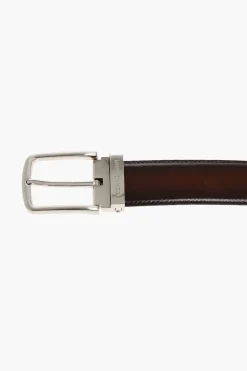 Cintura in Pelle Effetto Bruciato 30mm>Corneliani Discount