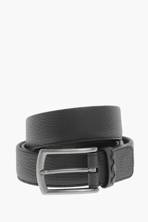 Discount Cintura in Pelle Martellata con Fibbia in Metallo Uomo Cinture