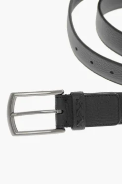 Discount Cintura in Pelle Martellata con Fibbia in Metallo Uomo Cinture