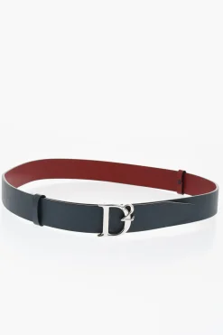 Cintura in Pelle Saffiano Reversibile con Fibbia Anchor Logata 35mm>Dsquared2 Clearance