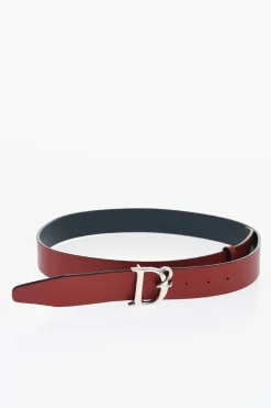 Cintura in Pelle Saffiano Reversibile con Fibbia Anchor Logata 35mm></noscript>Dsquared2 Clearance