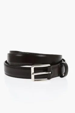 Cintura in Pelle Spazzolata a Tinta Unita 25mm>Dsquared2 Sale