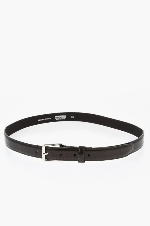 Cintura in Pelle Spazzolata a Tinta Unita 25mm>Dsquared2 Sale