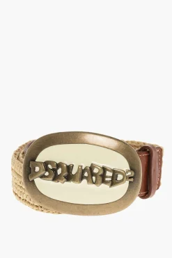 Fashion Cintura in Rafia con Fibbia Smaltata 40mm Donna Cinture
