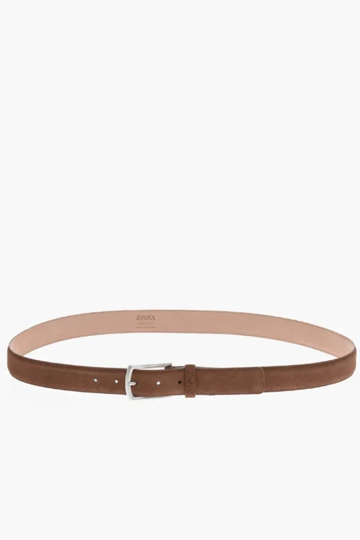 Cintura in Suede con Fibbia in Metallo>Ermenegildo Zegna Discount