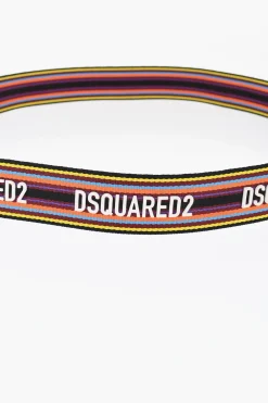 Cintura in Tessuto a Righe Multicolor con Fibbia Military 40mm></noscript>Dsquared2 Hot