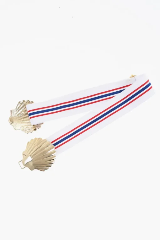 Fashion Cintura in Tessuto Elastico con Fibbia a Forma di Conchiglia 40mm Donna Cinture