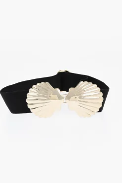 Outlet Cintura in Tessuto Elastico con Fibbia a Forma di Conchiglia 40mm Donna Cinture