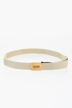 Cintura Industrial a Tinta Unita con Fibbia Dorata 30mm>Dsquared2 New