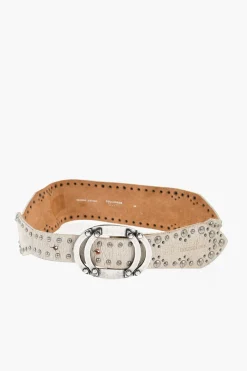 Outlet Cintura Oversize in Pelle con Borchie 70mm Donna Cinture