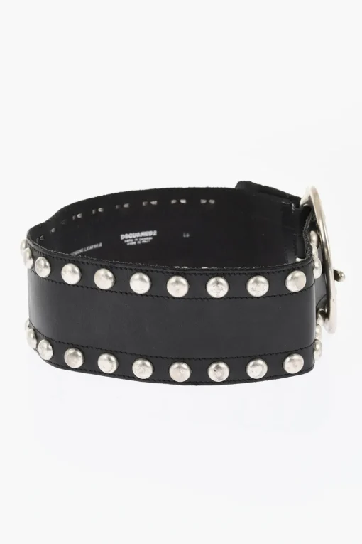 Cintura Oversize in Pelle Borchiata 70mm>Dsquared2 Clearance
