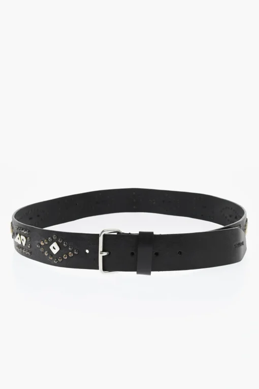 Clearance Cintura PEARL KING in Pelle con Borchie 40mm Uomo Cinture