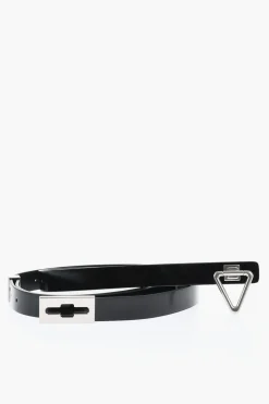 Cintura Regolabile in Pelle Spazzolata con Fibbia Triangle 20mm>Bottega Veneta Sale