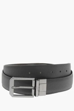 Cintura Reversibile in Pelle e Pelle Martellata>Ermenegildo Zegna Best