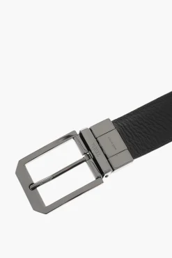 Cintura Reversibile in Pelle e Pelle Martellata>Ermenegildo Zegna Best