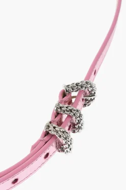 Cintura Slim Fit in Pelle metallizzata 20mm></noscript>By Far Discount