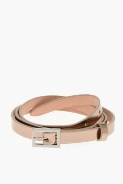 Online Cintura Slim in Pelle Lamè 10mm Donna Cinture
