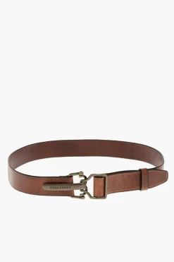 Cintura Vintage in Pelle con Fibbia in Ottone 40mm>Dsquared2 Sale