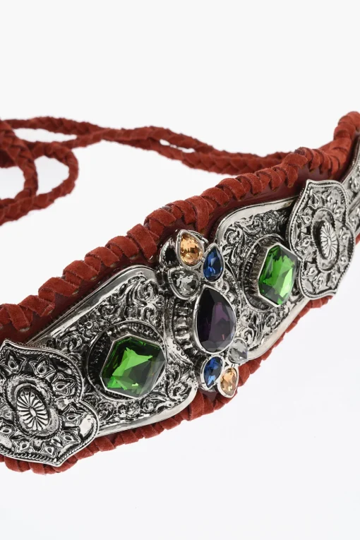 Clearance Cintura Wide DREAMCATCHER in Suede e Metallo Impreziosita da Cristalli 10cm Donna Cinture