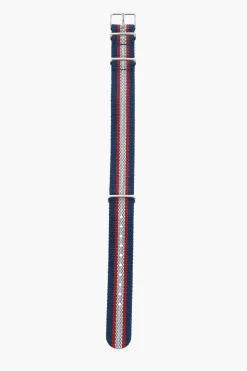 Sale Cinturino Slip-Through a Righe con Fibbia Argentata 18mm Uomo Accessori Hi-Tech