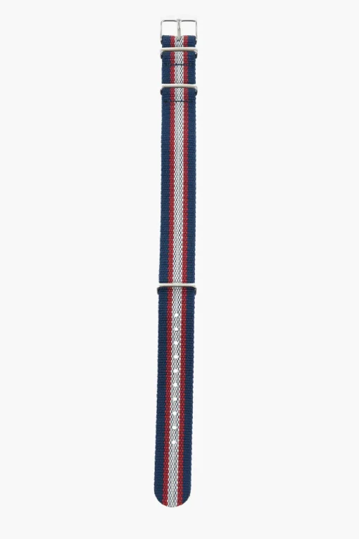 Sale Cinturino Slip-Through a Righe con Fibbia Argentata 18mm Uomo Accessori Hi-Tech