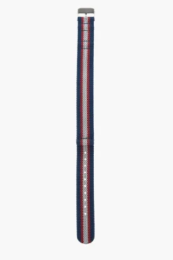 Sale Cinturino Slip-Through a Righe con Fibbia Argentata 18mm Uomo Accessori Hi-Tech
