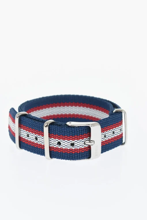 Sale Cinturino Slip-Through a Righe con Fibbia Argentata 18mm Uomo Accessori Hi-Tech