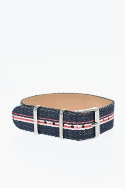 Clearance Cinturino Slip-Through in Denim con Dettaglio a Righe 18mm Uomo Accessori Hi-Tech