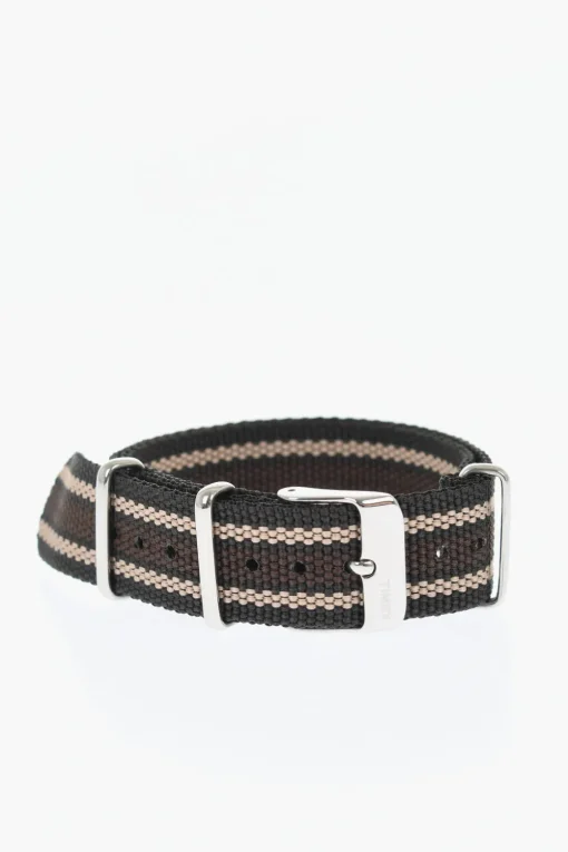 Cinturino Slip-Through in Tessuto con Fibbia Argentata 18mm>TIMEX New