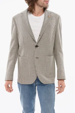 Online CIRCLE Blazer In Misto Lana A Quadretti Sfoderato Uomo Giacche