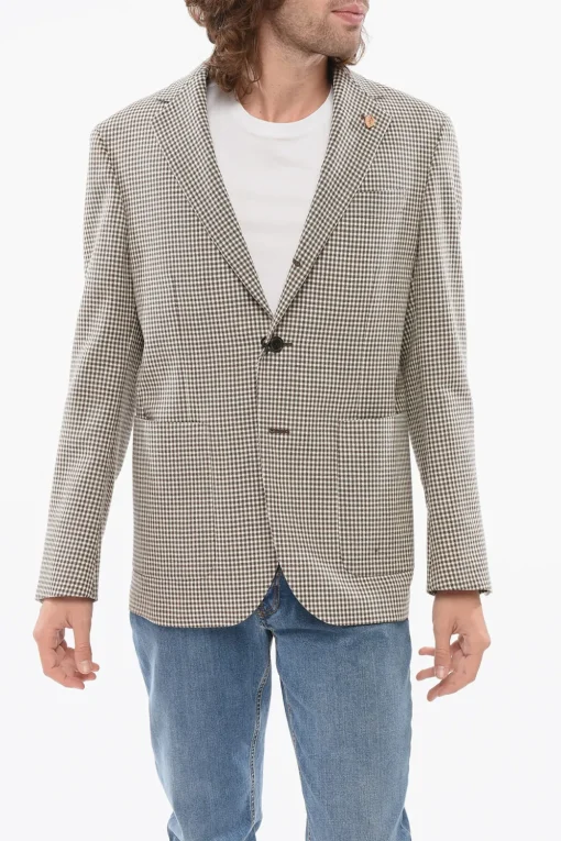 Online CIRCLE Blazer In Misto Lana A Quadretti Sfoderato Uomo Giacche